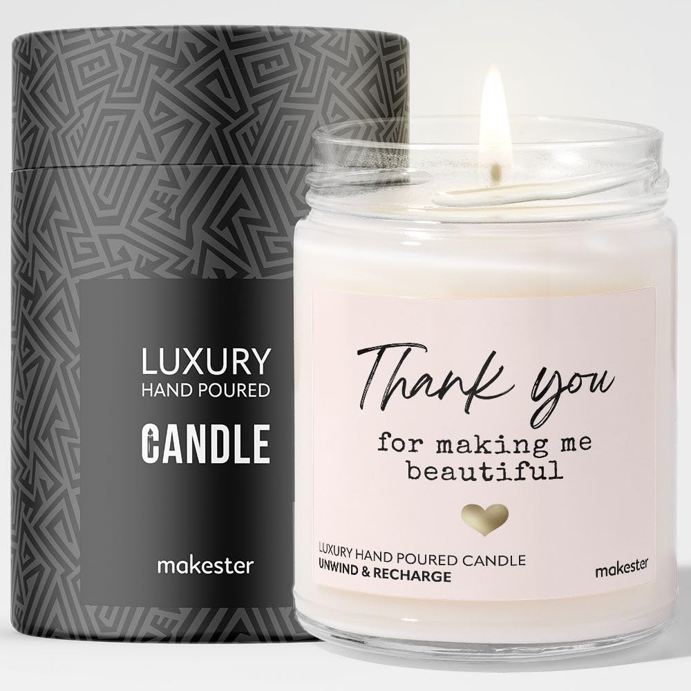 Gift for Beautician - Luxury Soy Wax Candle - Vanilla, Jasmine, Sugared Almond - Makester โ image 1