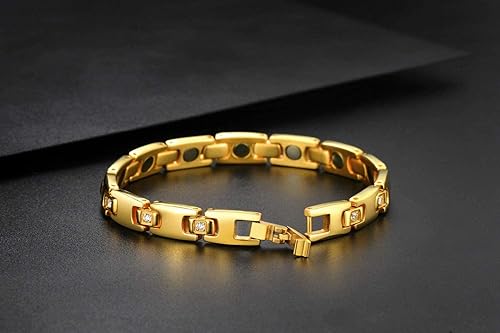 Miniatura 9 de JEROOT Pulseras magnéticas de titanio para mujer, pulseras de titanio 100% puro, amigables con la piel, pulseras ultraligeras y ajustables para