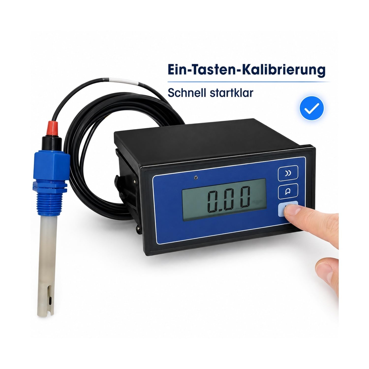 Leitfähigkeitsmessgerät 2000 µS mit Data Hold Breiter Messbereich bis | Für Werkstatt und industrielle Anwendungen, mit Ein-Tasten-Kalibrierung, tragbarem Design und leicht reinigbarer Sonde