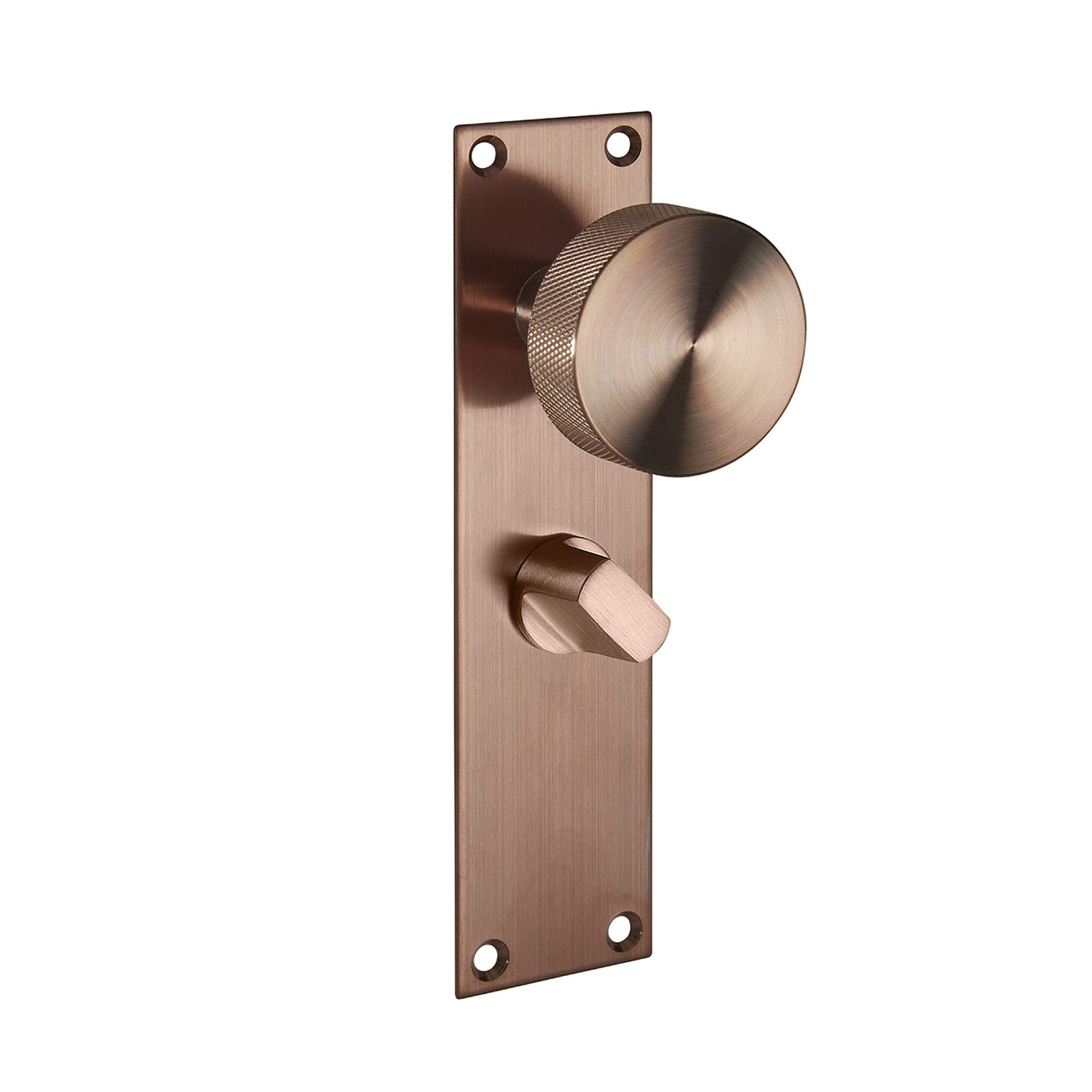 Access Hardware Copper Knurled Bathroom Door Knobs On Backplate In A Finish