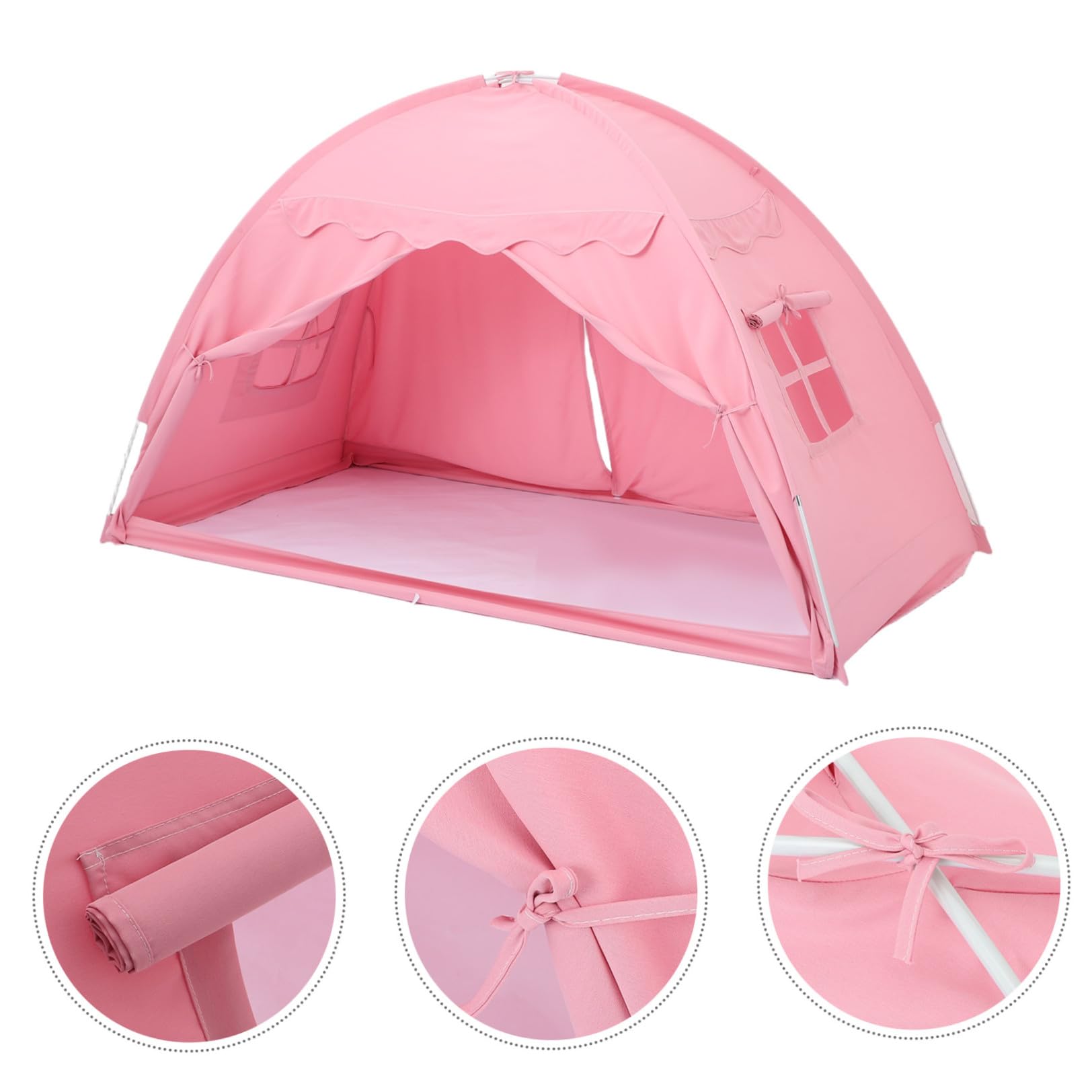 Cabilock Tienda de campaña Individual para en Interiores, Tienda de Juegos con Forma de casita, para Dormir y Jugar, tamaño 194 * 98 * 120 cm