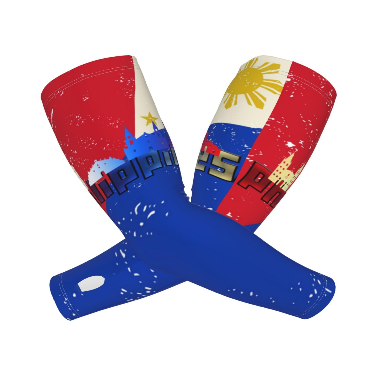 HDAODNM Philippines Shooter Sleeves Filipinos Sun Sleeves Cooling Arm Sleeves Philippines Flag Arm Cover Sleeves