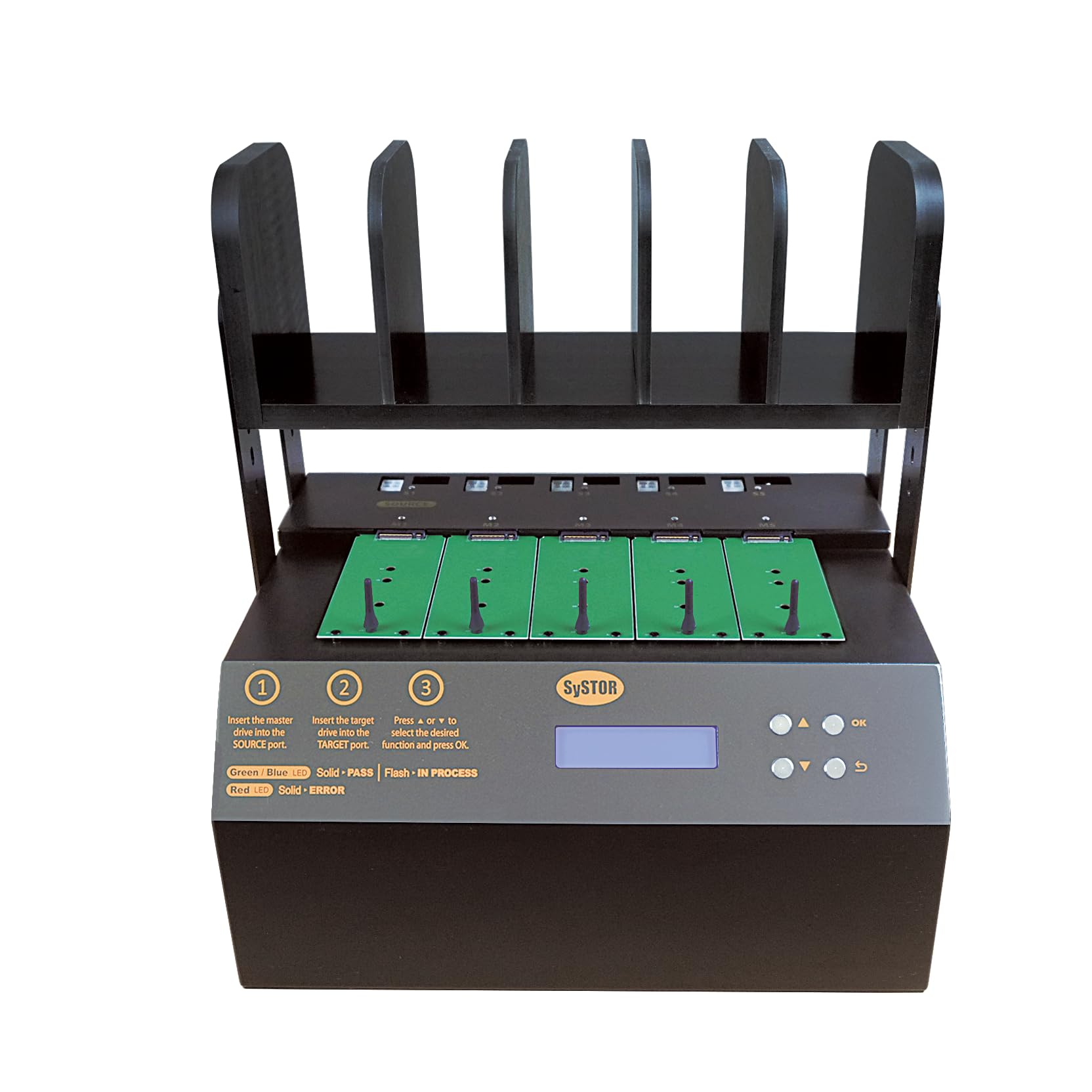 Systor 1 to 4 PCIe M.2 NVMe/SATA Duplicator - 18GB/Min - SYSNVME-YL03PRO04