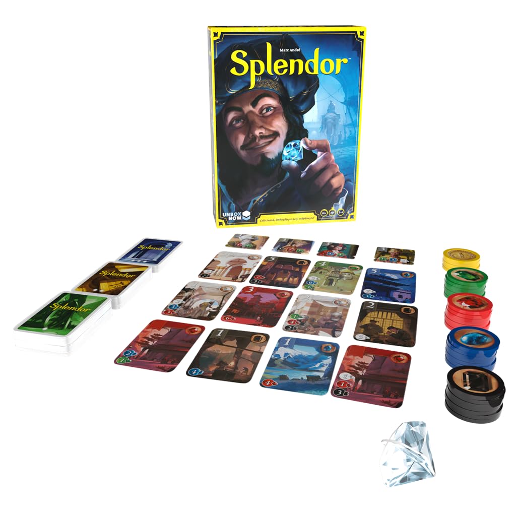 Asmodee Splendor Nueva Edición, Juego de Mesa de Estrategia y Colección de Gemas, Conviértete en un Maestro del Gremio de Mercaderes, A Partir de 10 Años, De 2 a 4 Jugadores, 30 Minutos, Español