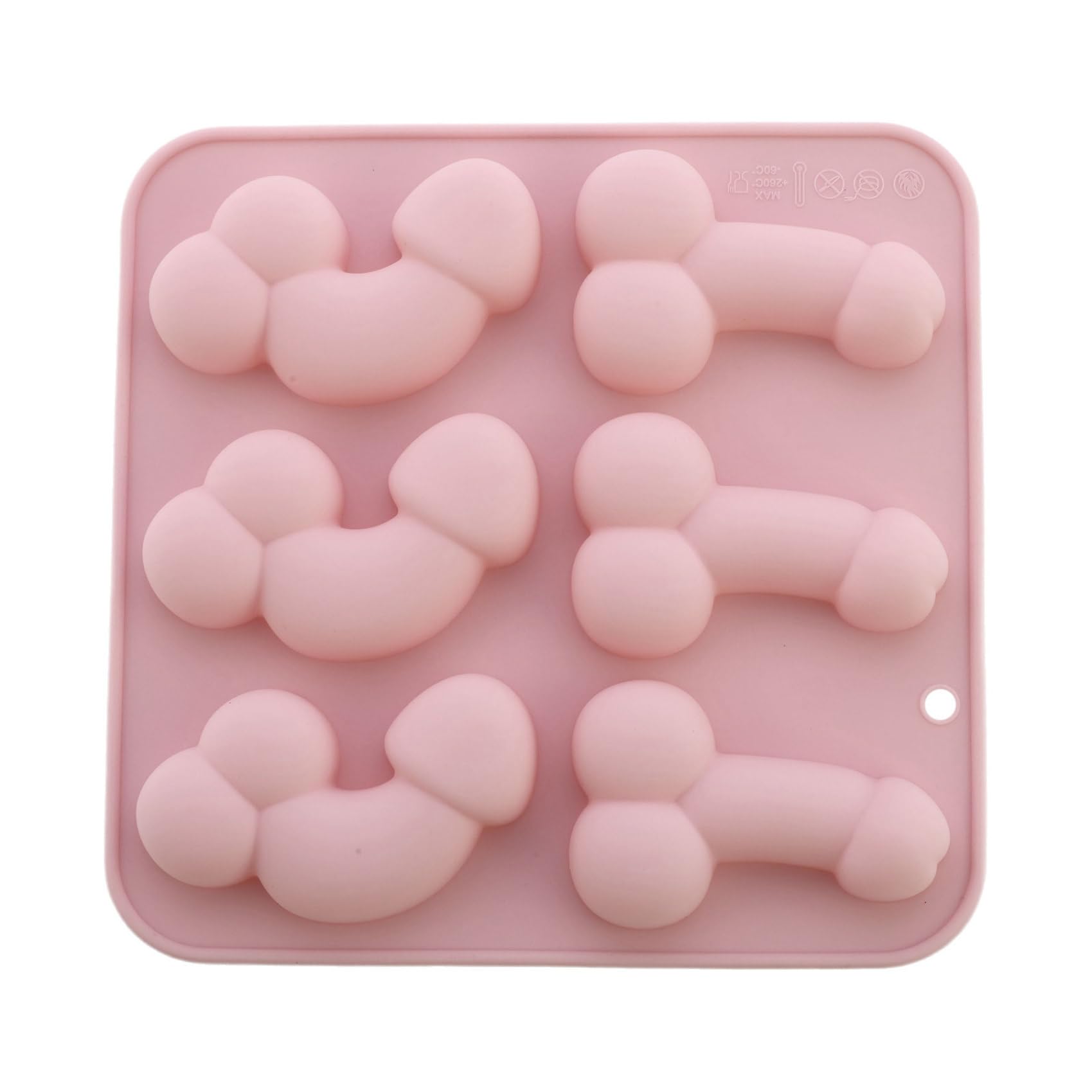 Raenseen Prank Men Genital Shape Baking Mold Silicone Organ Ice Mold for DIY Cake Decoration Chocolate Candy Pink C One Size