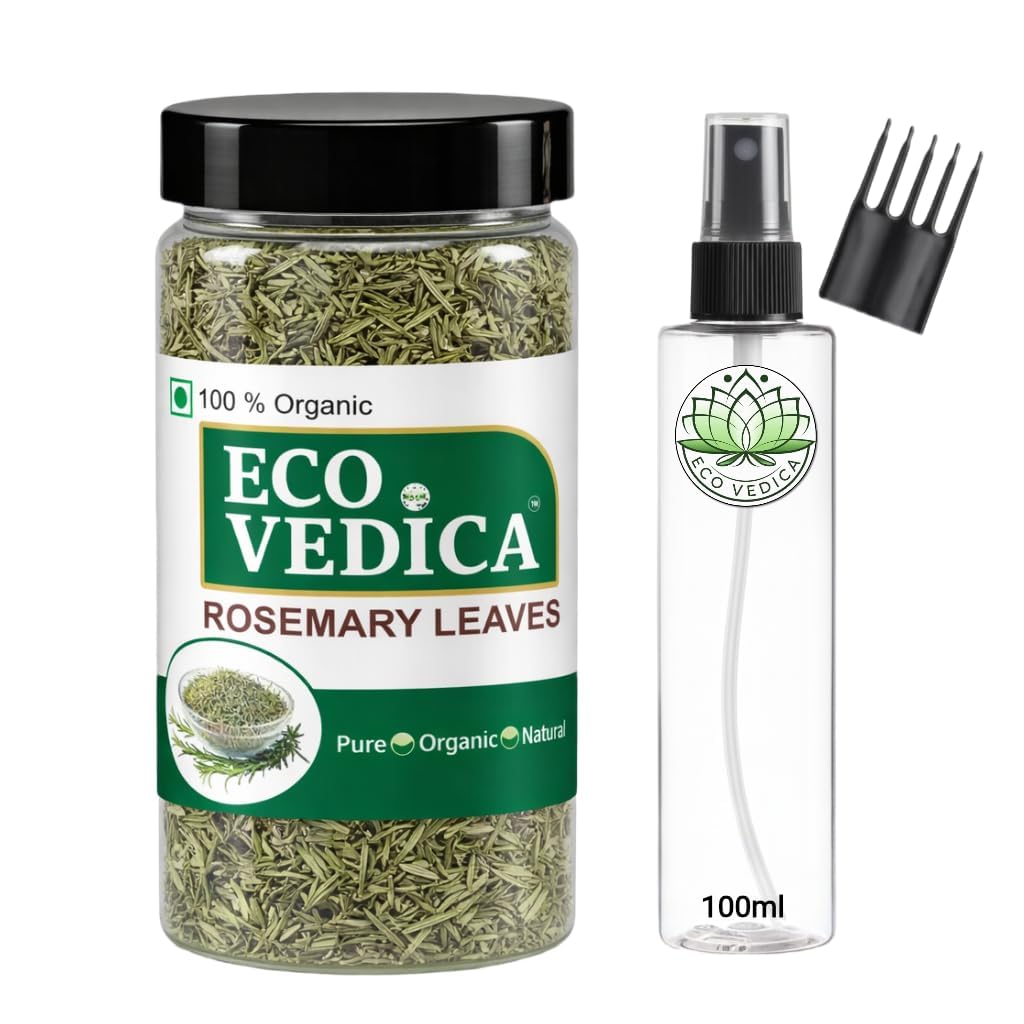 Pure & Natural Dried Rosemary Leaves for Hair Growth & Cooking (Leaves 100g + Mist Spray + Comb Aplicator) | Premium Rosemary Herb Spice for Hair Oil & Tea | Chemical-Free Rozmeri Patta-image-43