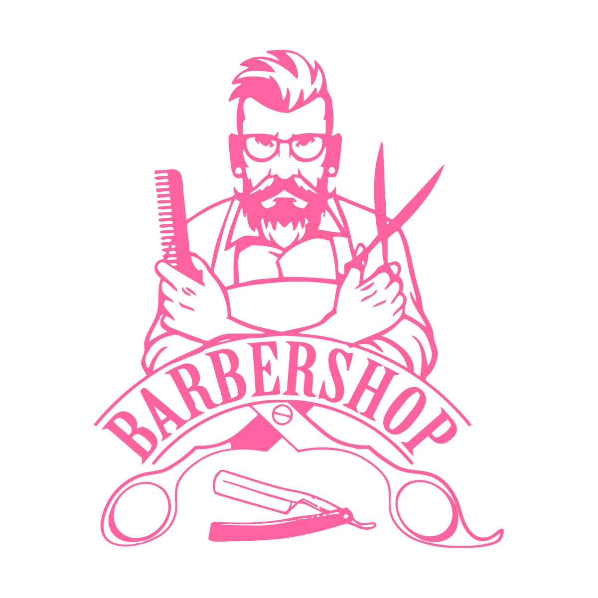 Barber Shop Sign Wall Decals Removable Hipster Vinyl Stickers Beauty Salon Window Sticker Barbershop Decoration Art Mural Small - 42x51cm