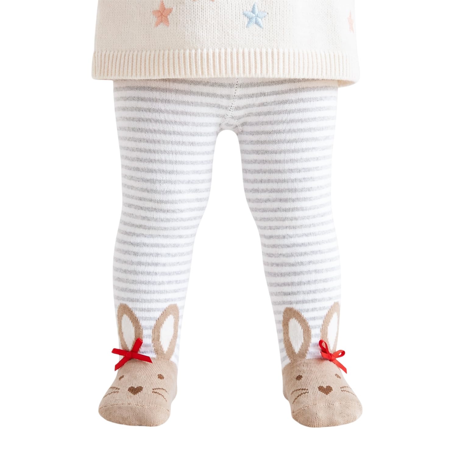 Girls Stockings, Warm & Soft Cotton Pantyhose with Polka Dot Pattern & Pink Bow Detail, Stretchable Comfort Fit, Suitable for 6-12 Months-image-25