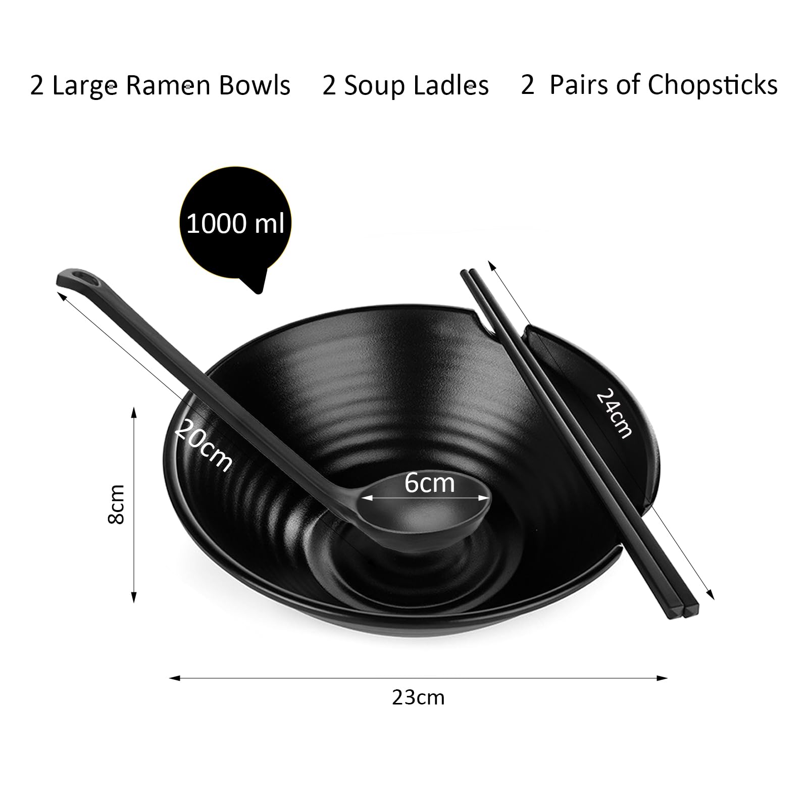 à Soupe Antidérapant Premium Avec Cuillère Et Baguettes - Lot De 2 S à Ramen