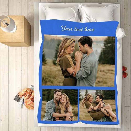 Miniatura 8 de Mantas personalizadas con fotos familiares, mantas con imagen personalizada con texto, manta personalizada con 10 fotos collage para cumpleaños o
