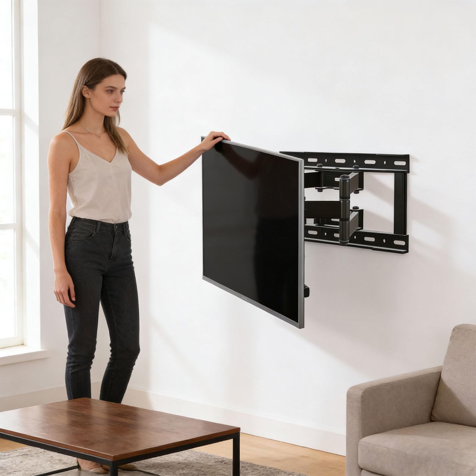 Generisch Desde 1 soporte de pared global con inclinación y rotación para televisores de 40 a 80 pulgadas Estructura totalmente metálica, resistente a la intemperie, soporte de pared modificable