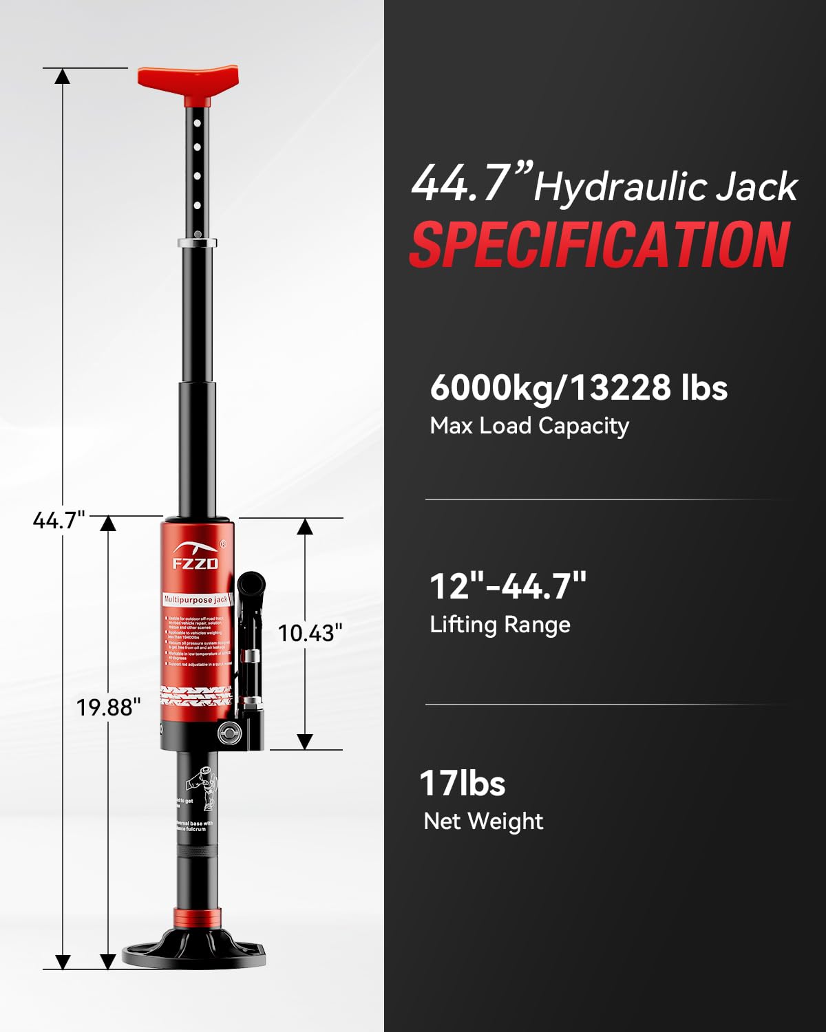 Martinetto idraulico portatile con ascensore Mate, 4x4 Off Road Jack per