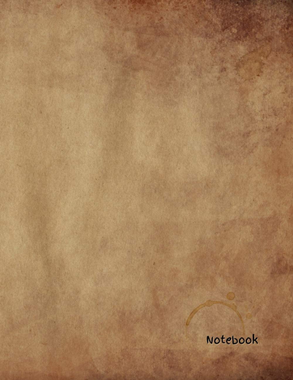 Notebook: Vintage Parchment Paper Design Cover, A4 Size, 100 Page, Lined Journal Notebook
