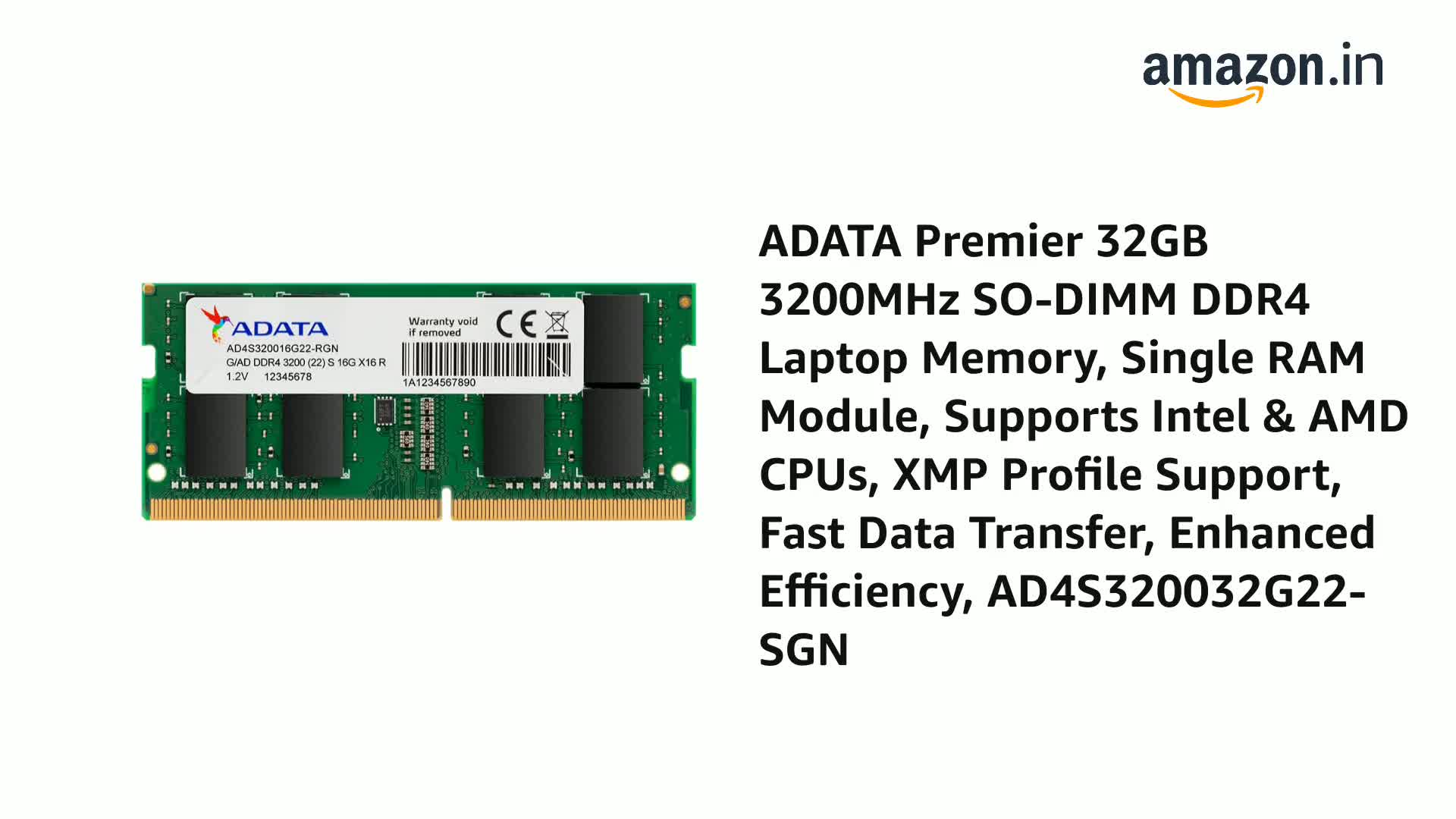 新品 ADATA AD4S320032G22-SGN ノート用メモリ 32GB Amazon.co.jp: ADATA AD4U320032G22-SGN メモリモジュール 32 GB