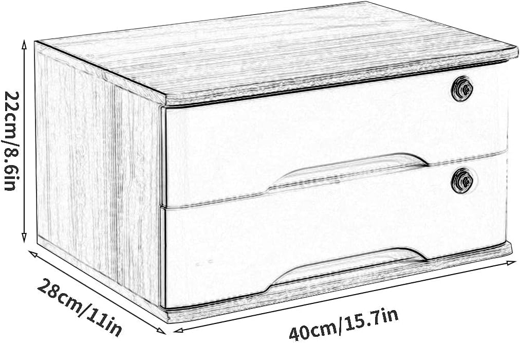 Organizzatori per schedari da scrivania, Scatola portaoggetti per schedari Piatti, cassettiera con Serratura, armadietto portaoggetti da scrivania/armadietto Porta Dati, cassetti C-2