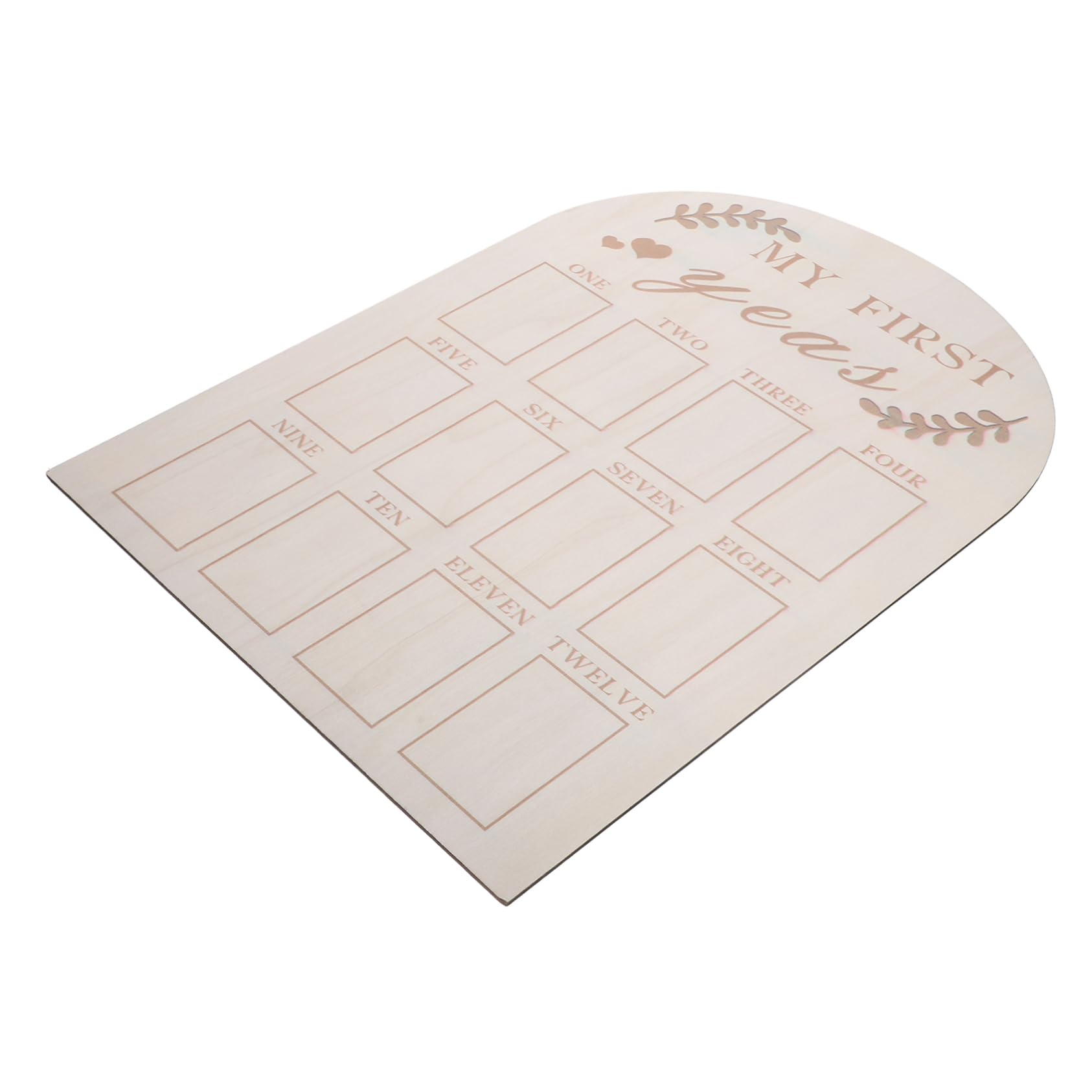 GRIRIW Wooden Newborn Keepsake Photo Frame Baby Milestone Frame First Year Photo Board 12 Month Memory