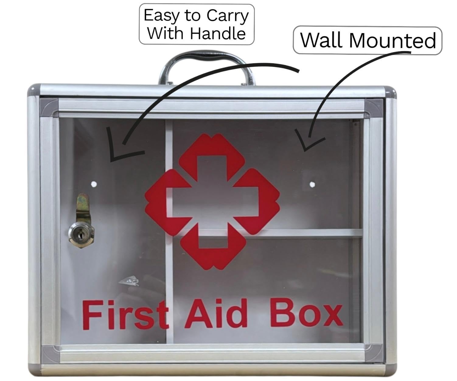PaulStore Armoire médicale murale verrouillable avec 2 clés (armoire avec poignée)