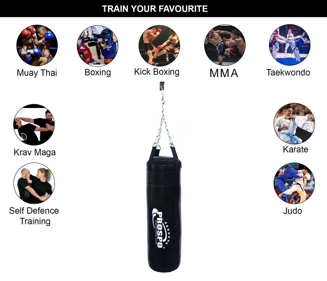 Buy Prospo Synthetic Leather Heavy Bag, Boxing Bag, Boxing Kit, Boxing