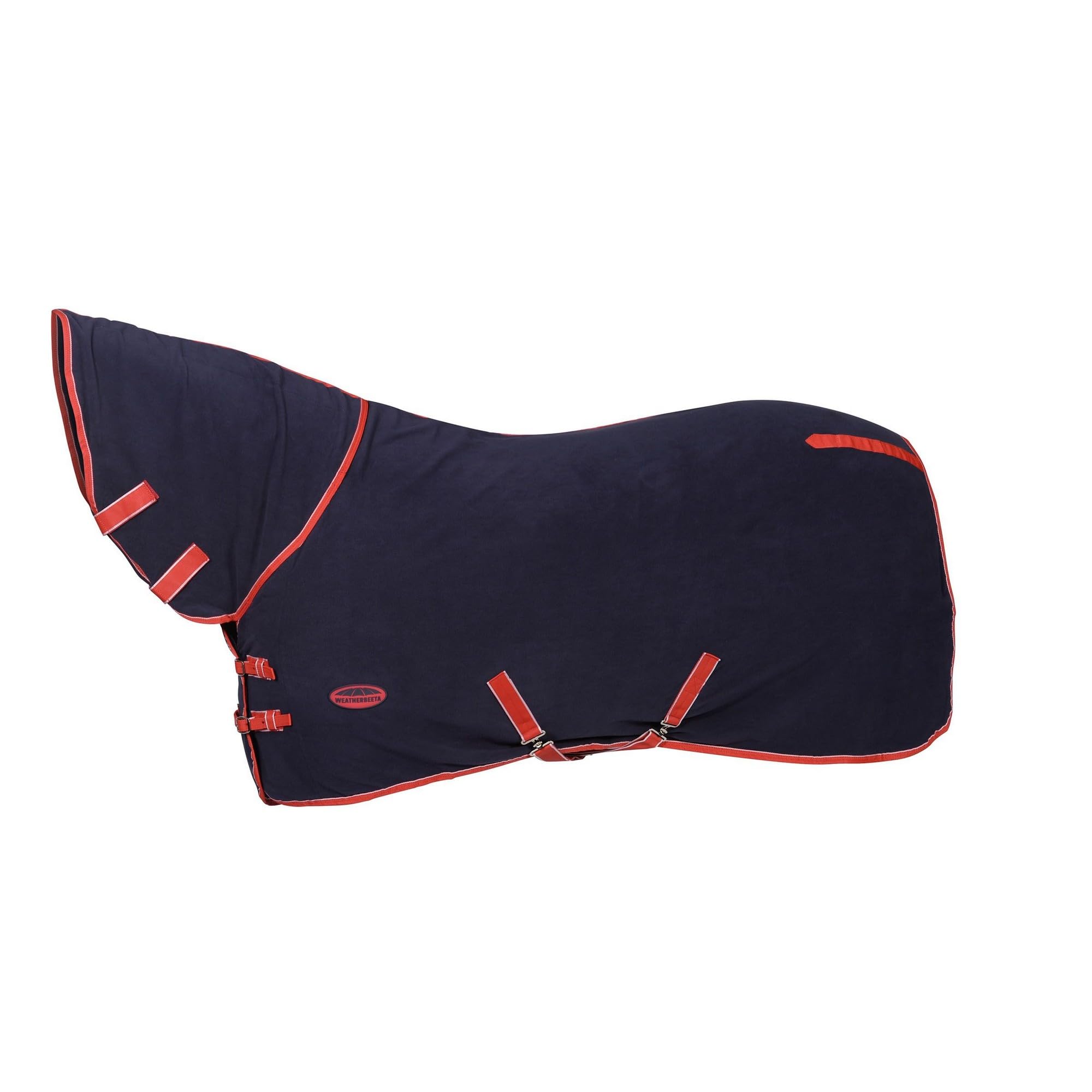 Weatherbeeta - Manta de Caballos para Ejercicio de Polar Cuello Combinado Cooler (4' 3) (Marino, Rojo, Blanco)