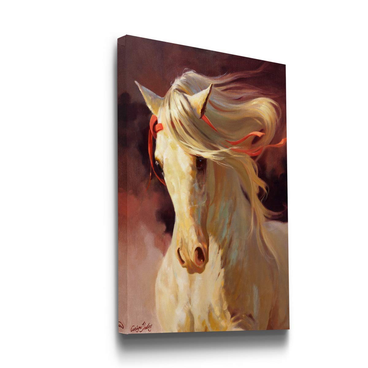 Portrait Style Canvas Wall Art: Animals, Show Dogs, Bird, Fish, Riding in Saddles, Horses, Sketches & Modern Abstract for Home & Office, Ready to Hang - Blanco 12X18