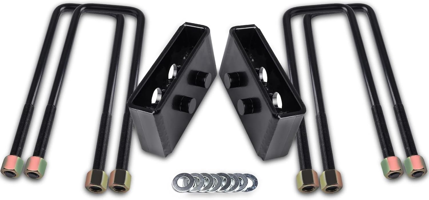 ECCPP 1.5 inch Leveling Lift Block Kits with Extra Long Square Leaf Spring Axle U Bolts for Ford for F-150 Lift kit 2WD/4WD 2004-2018