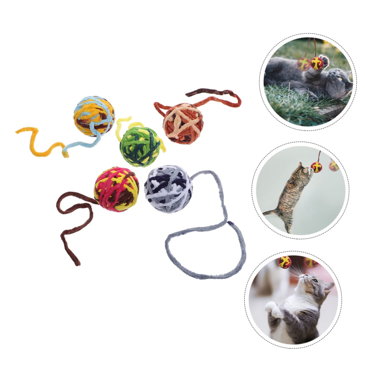 Happyyami 25pièces Jouets pour Chats avec Clochettes Accessoires Résistants pour Chats Intérieur Stimule Les Instincts De Chasse Et Préserve Vos Meubles