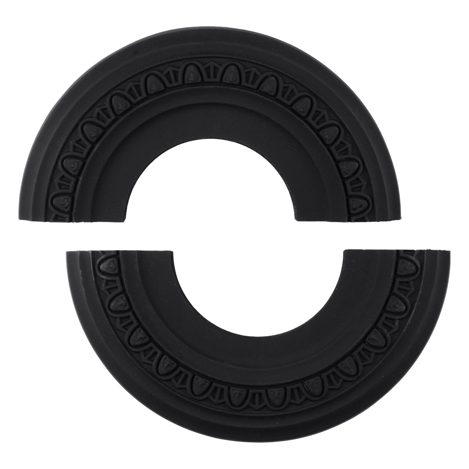 INCREWAY 1Pack Black Split Lighting PU Ceiling Medallion Cover Plate Ceiling Fan Medallion Home for Light Fixtures Ceilings Light Trim, 12 Inch OD x 5.3 Inch ID