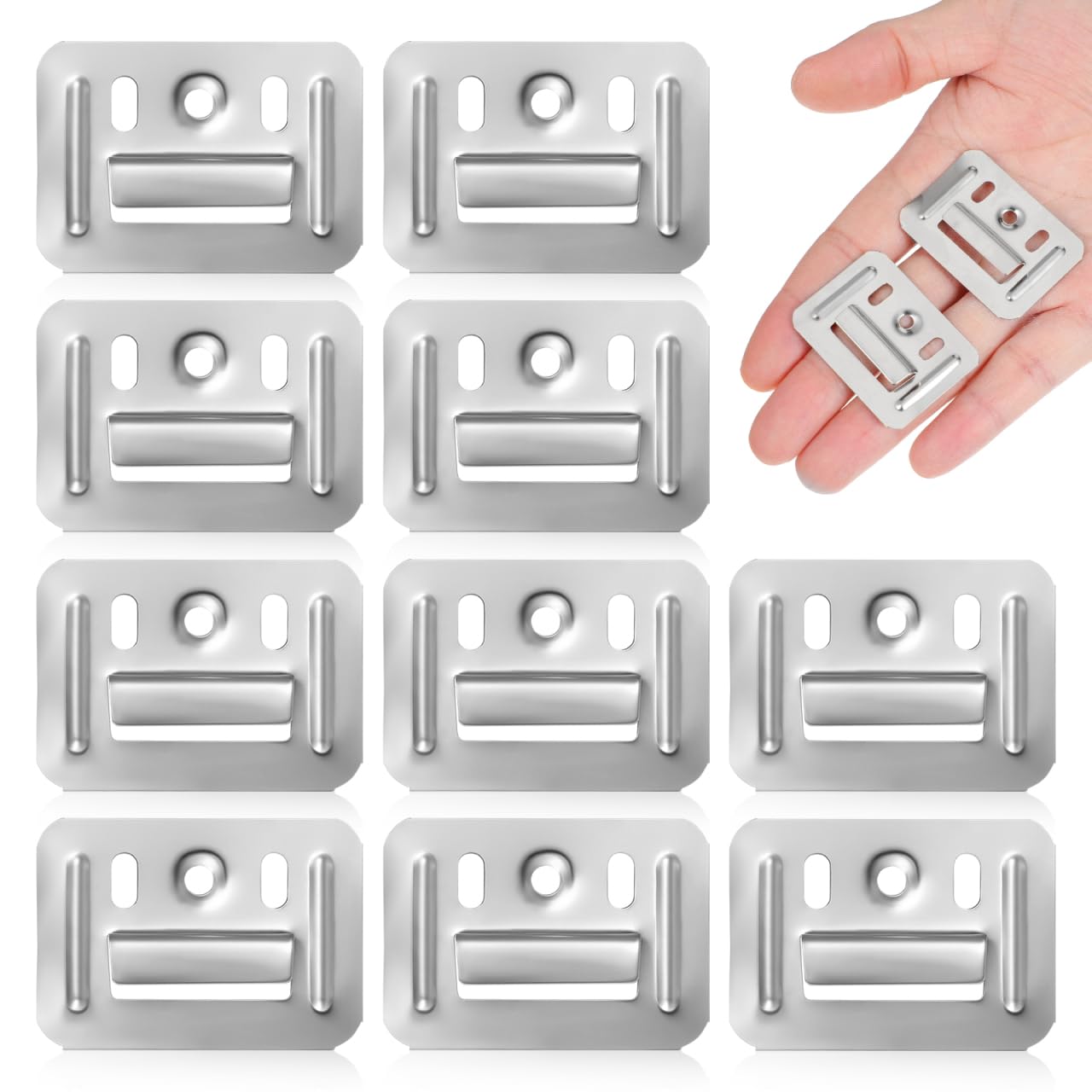 Hebillas de panel de pared SOIMISS con abrazadera de acero inoxidable plateado