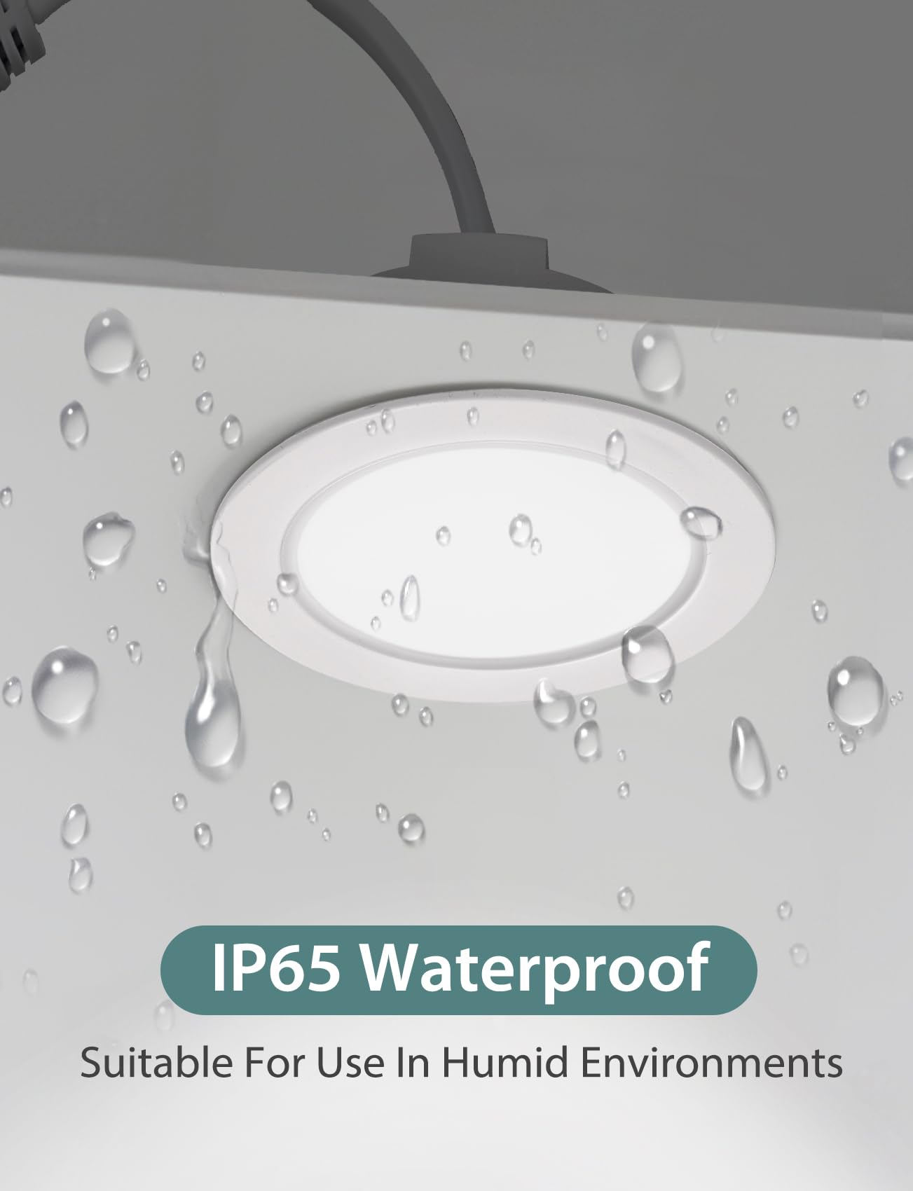 Aigostar Downlight LED Techo Empotrable 4.8W IP65 Impermeable, Ojos de Buey 4000K Luz Natural, Downlight LED Baño Extraplano Blanco, ø87*H35mm, 6 pack