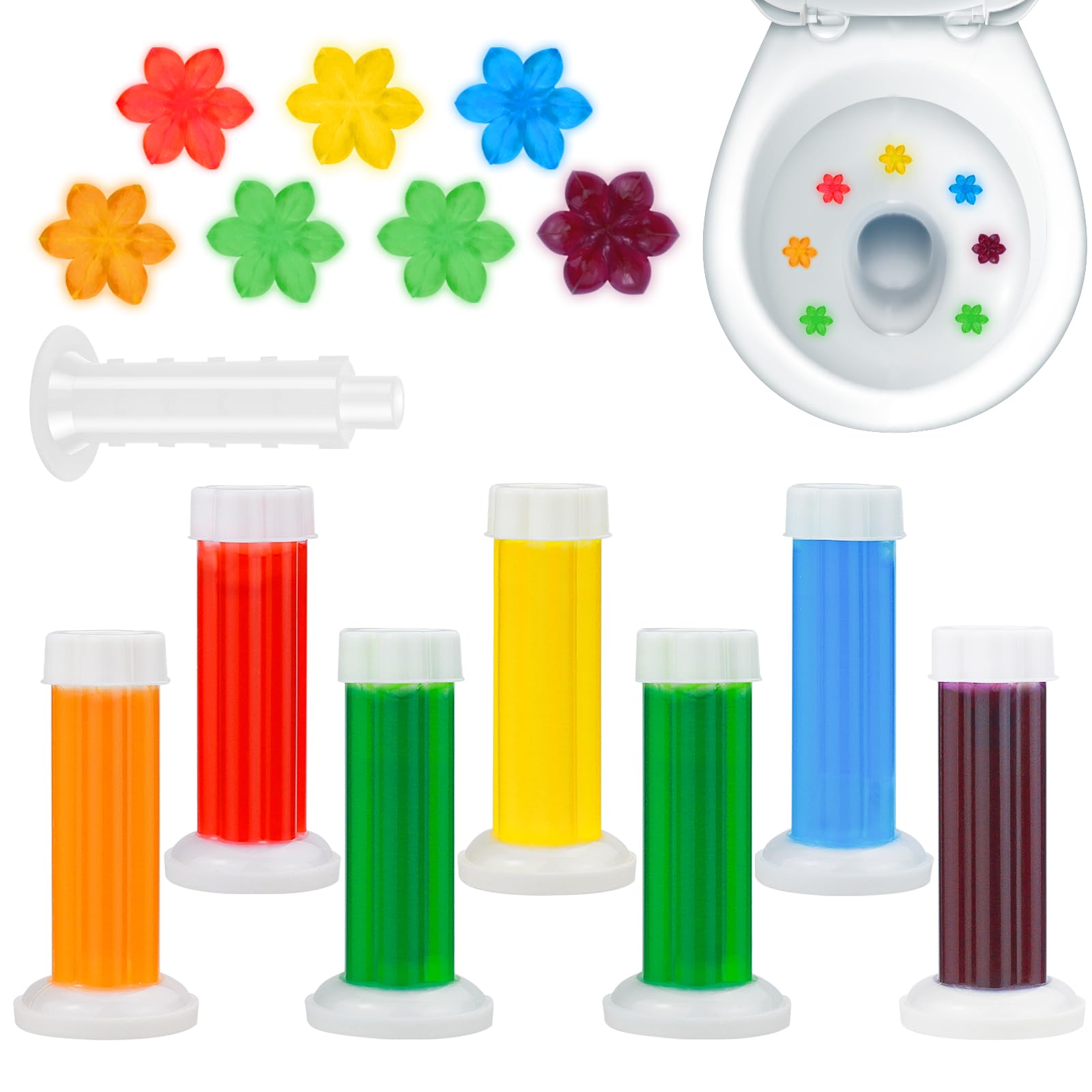 SINOKF **84 Flowers** Toilet Gel Stamp | Long-Lasting Toilet Bowl Cleaner & Scent Freshener | Adhesive Gel Stamps for Fresh Fragrant Bathroom (Mix