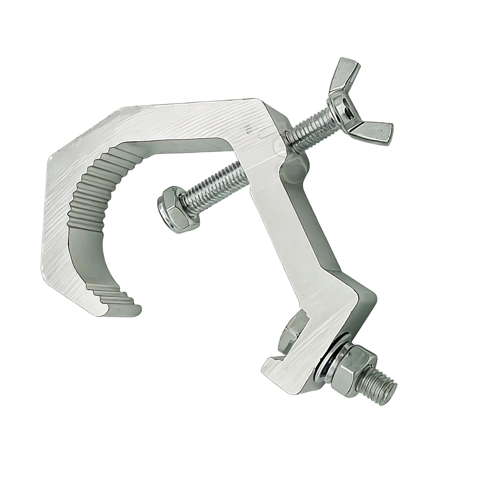 Elnwnnkc Silver Universals Theater Light Mounting Clamp 25 62Mm Tube Ranges Aluminum Alloys Body With Reinforced Load Bearing Structure Aluminum Stage Lighting Clip