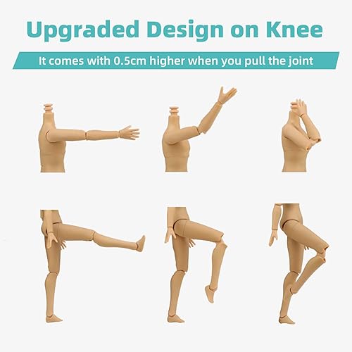 Miniatura 3 de Cuerpo de muñeca BJD masculino de 8.27 pulgadas, figura movible en blanco de 16 bola articulada cuerpo de muñeca para hacer muñecas, maquillaje de