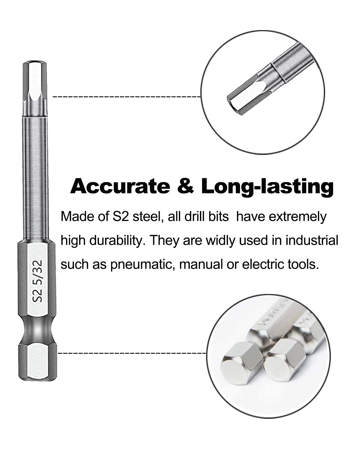 EDC Tool Set 8-Piece 50mm Hex Bit Set - Color Coded S2 Steel ...