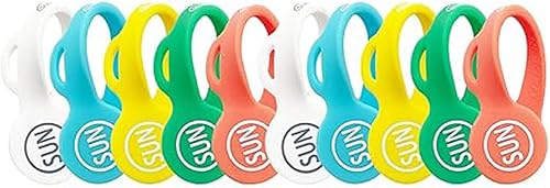 SUNFICON 10 clips magnéticos para cables, 50 unidades, calcomanías brillantes de Navidad, clips de cable multicolor, correas de silicona,