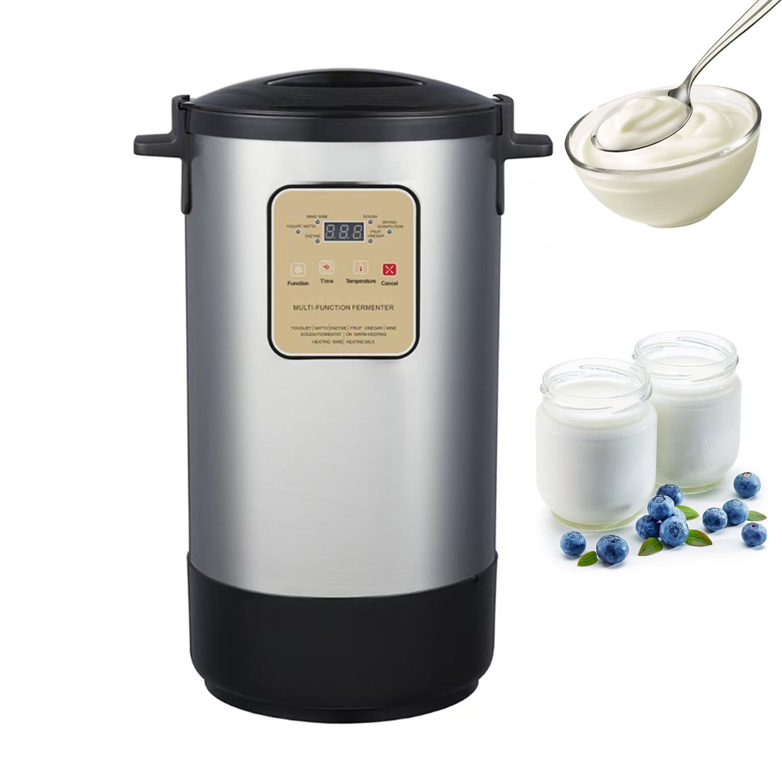 GSHSHOU 12L/18L Homemade Yogurt Maker, Commercial Yogurt Maker, Electric Intelligent Fermentation Machine for Garlic, Yogurt, Pickle, Sweet Rice Wine, Dough, Vinegar and Enzyme 12L