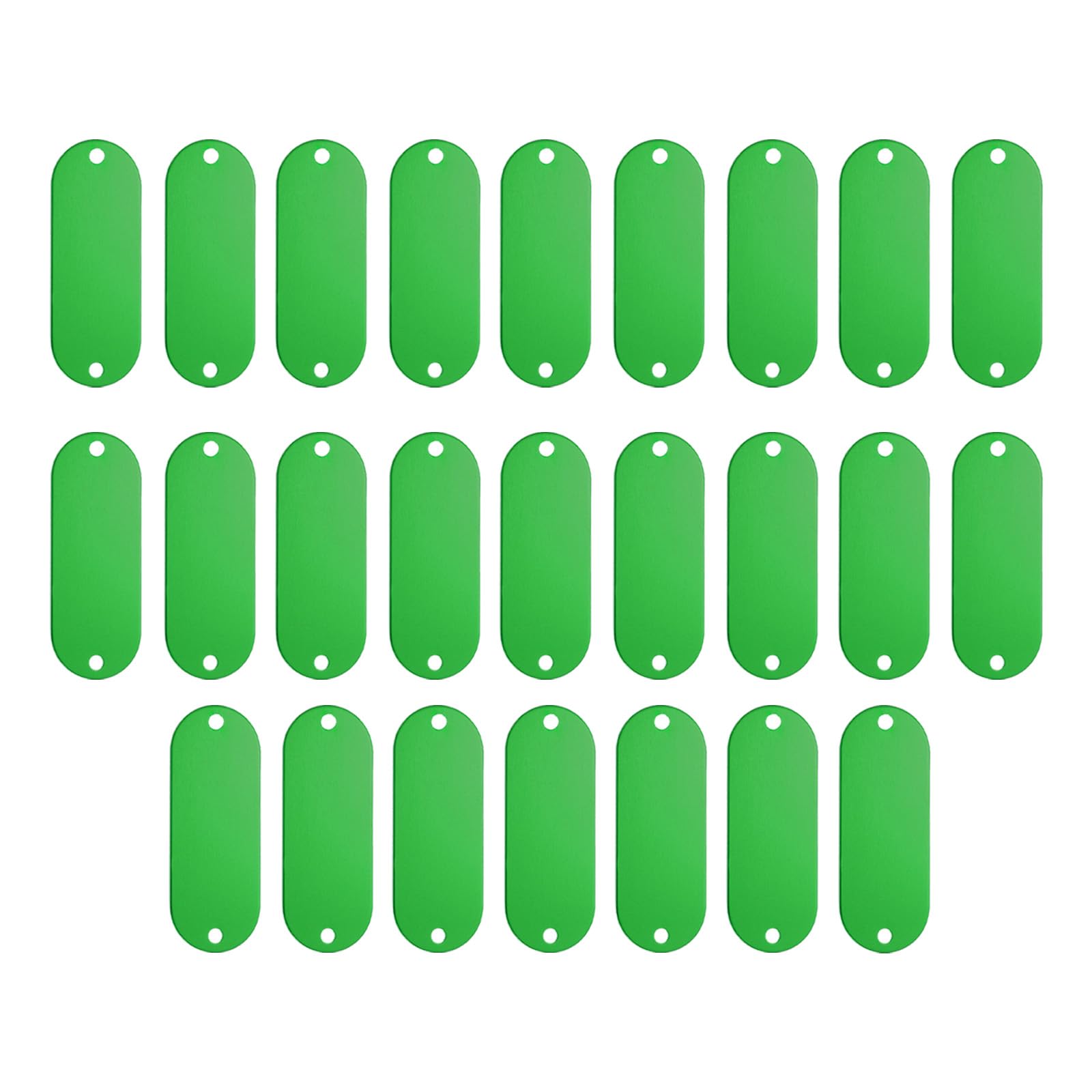 MECCANIXITY Metal Blank Tags Stamping Blanks Tag, DIY Engraving Tags Aluminum Green Pet ID Tags for Craft, Pendant Decoration, Pack of 25