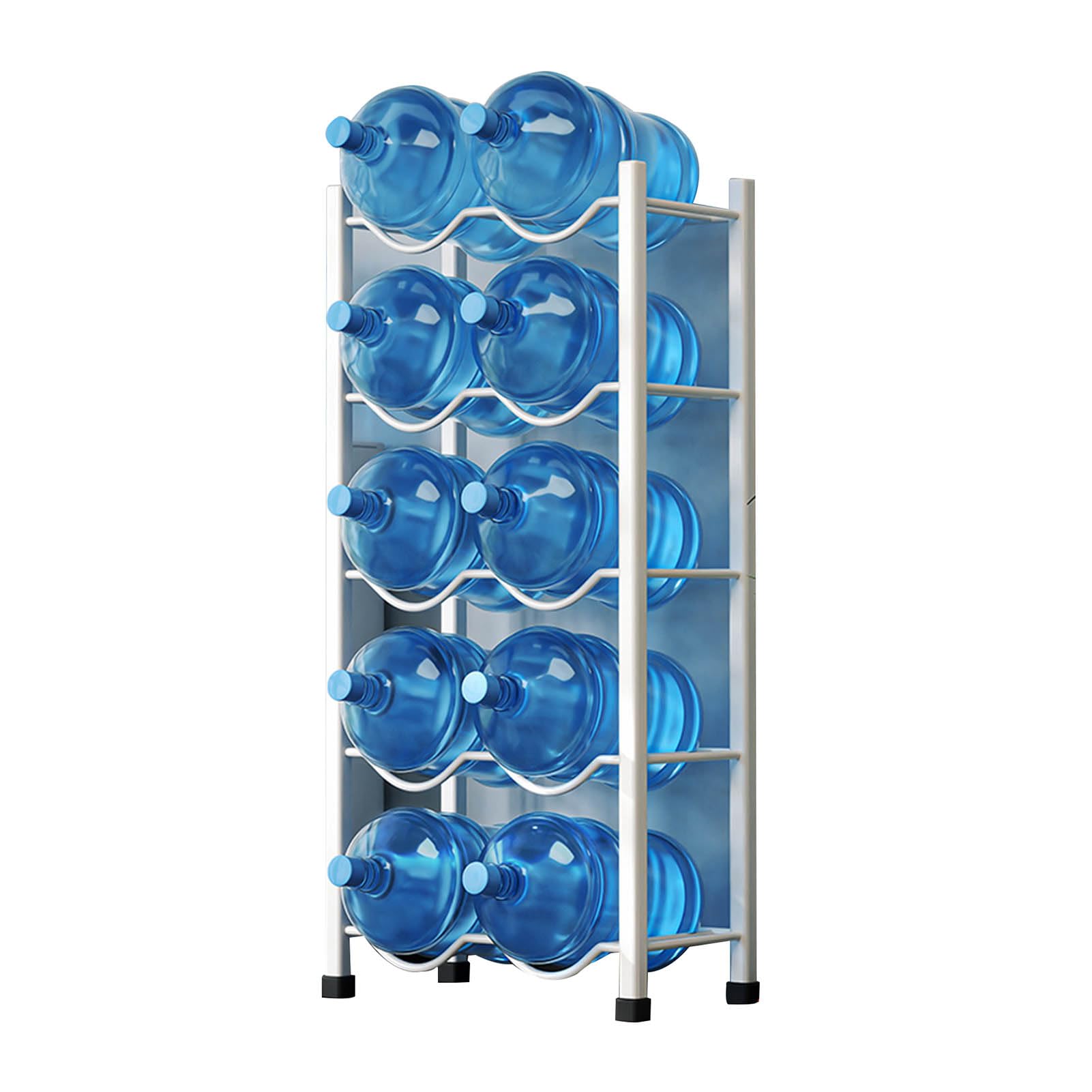 Supporto portaoggetti per secchi, organizer per brocche per refrigeratori d'acqua, supporto portaoggetti a doppia fila per impieghi gravosi - Portabottiglie di grande capacità per ufficio, cucina, in
