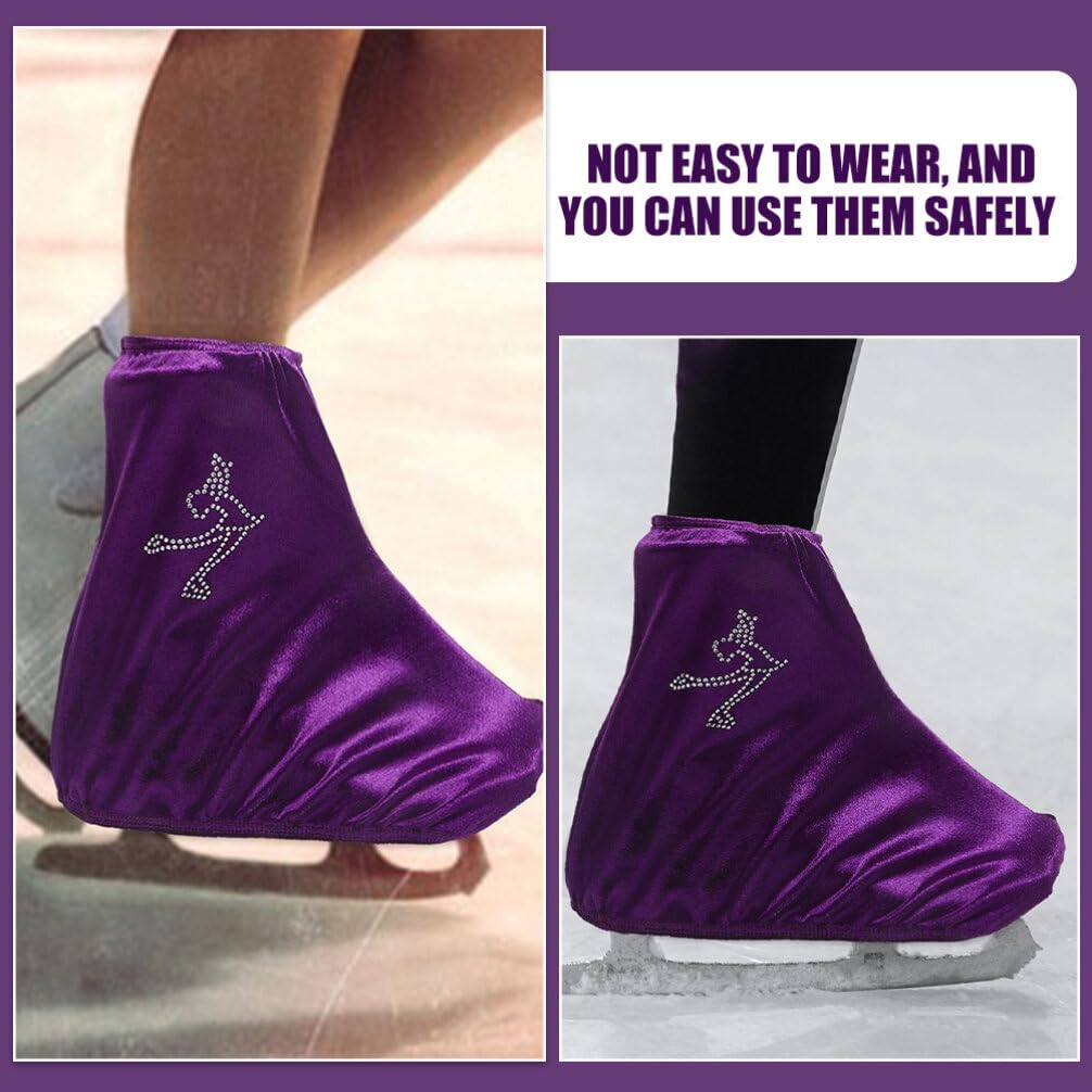 Happyyami Fundas para Patines De Hielo Elásticas Cubiertas De Poliéster para Botas De Hockey Y Patinaje Artístico Niños Y Adultos 7.87X5.90 Pulgadas Protección Ajustable