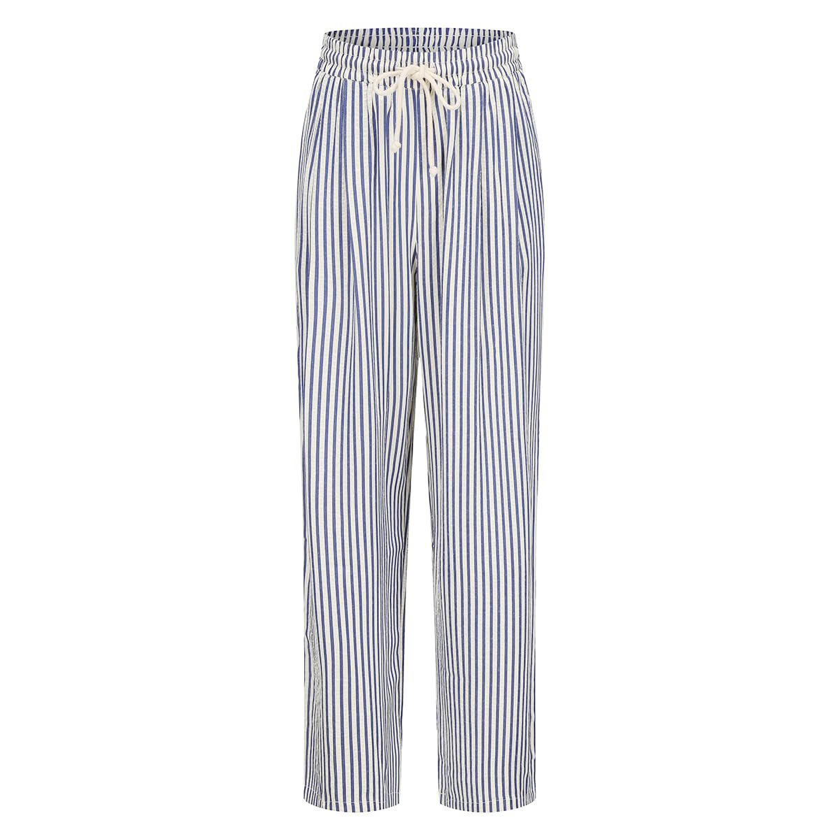 Womens Striped Wide Leg Lounge Pants Pinstripe Drawstring Lightweights Beach Trousers