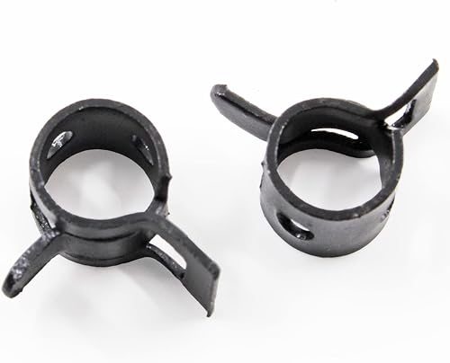Miniatura 5 de 50 abrazaderas de manguera de acción tipo banda de resorte de 14 pulgadas, tubo de clip de resorte de acero de manganeso negro de 0.236 in, para