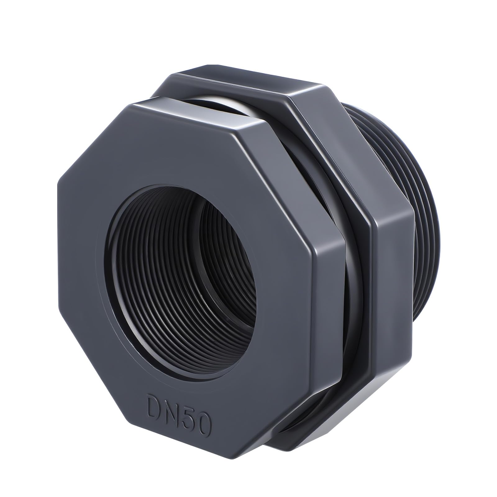 1 Pcs 2 Inch Bulkhead Fitting PVC Npt Tank Connector