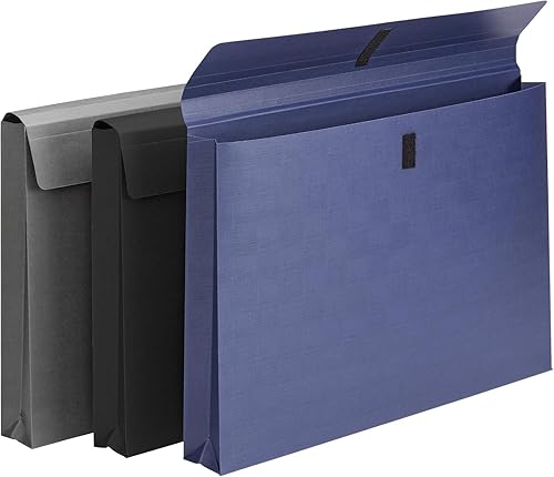 Smead Expanding Linen Wallet, 2" Expansion, Hook-and-Loop Closure, Tabloid Size, Assorted Colors, Pack of 6 (71170)