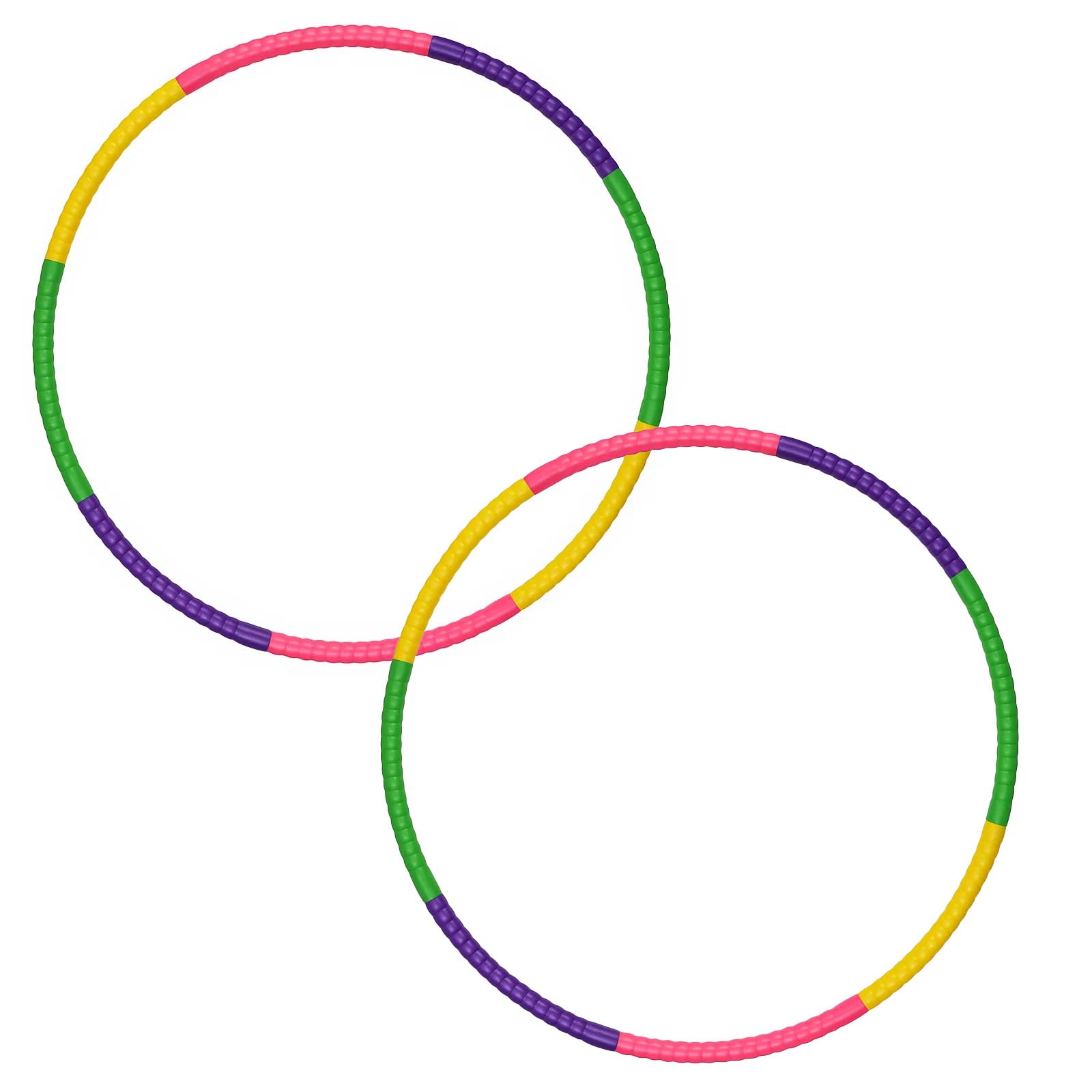 Lot de 2 cerceaux de hula hoop, pour enfants, 8 segments, 58 cm, 100 g, jouet pour 3 à 12 ans, sports de plein air et jeux familiaux