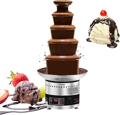 Huanyu Fuente de chocolate comercial de 5 niveles 86.0-302.0 F calentador de chocolate capaz de 8.8 lbs para hacer cascadas de choc para fiestas,