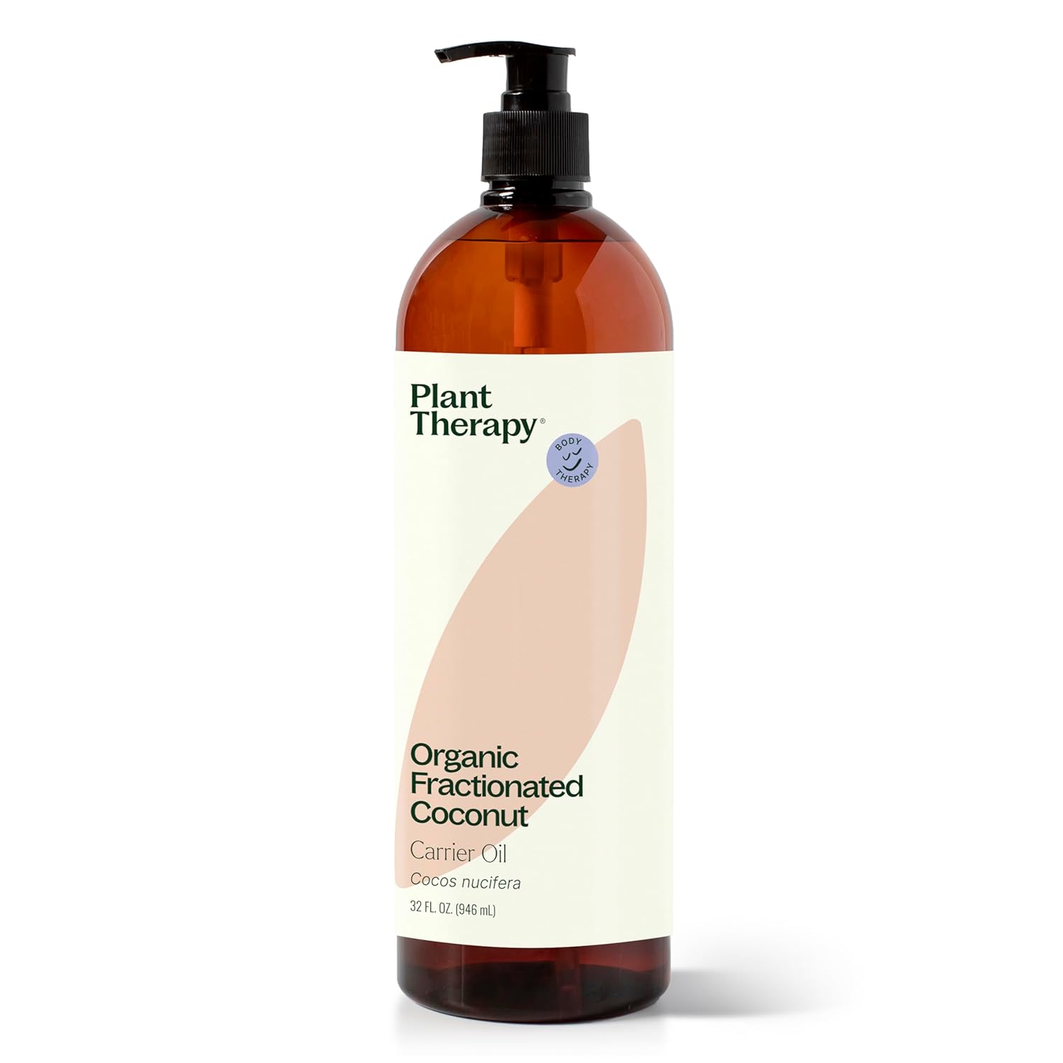 Plant Therapy Organic Fractionated Coconut Oil with Pump 32 oz, 100% Pure, USDA Certified, Liquid Coconut Oil for Essential Oils, Body Care, Massage, and Aromatherapy