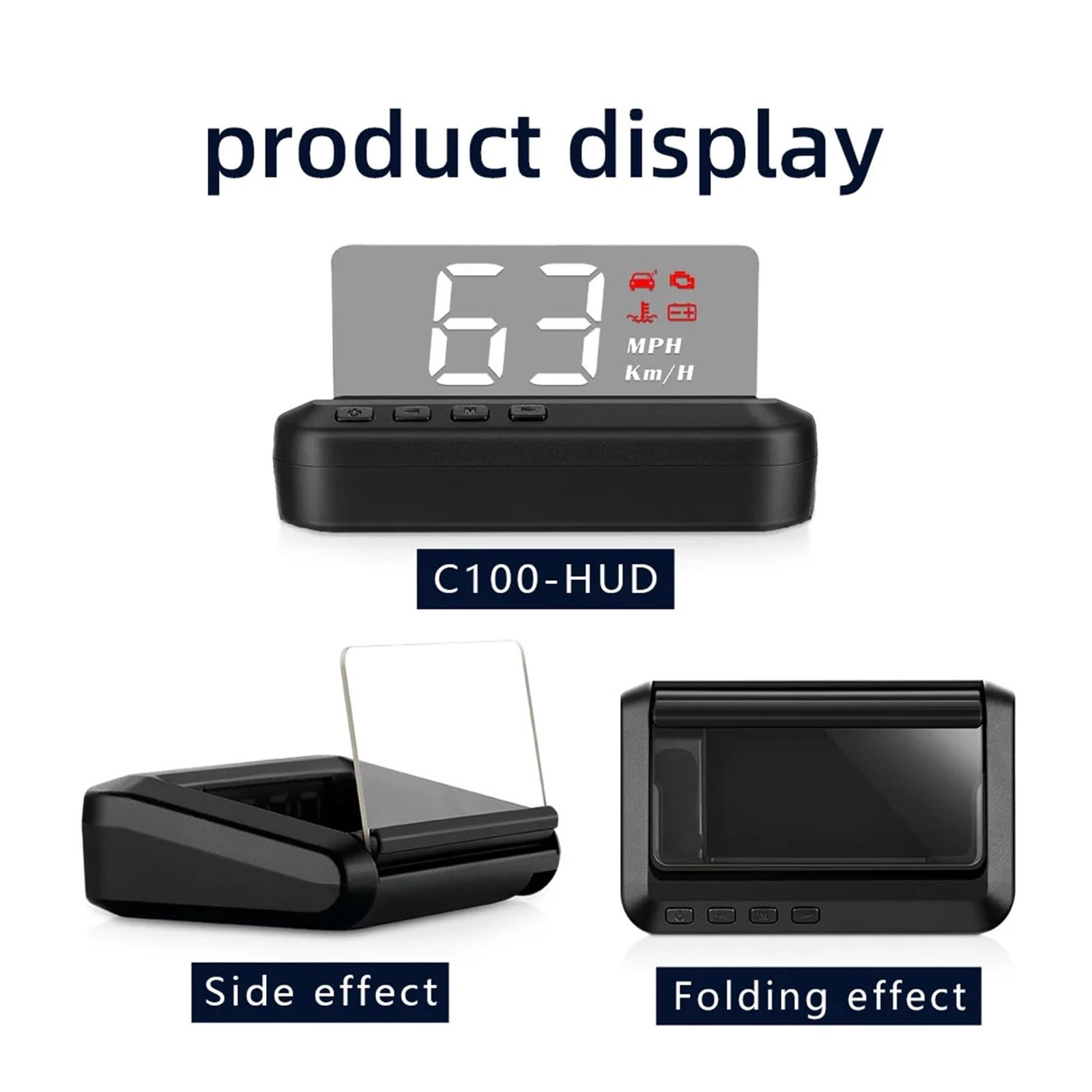 GPS OBD HUD Head Up Display For Coches Velocímetro Digital Parabrisas Proyector Indicador De Velocidad(C700S)