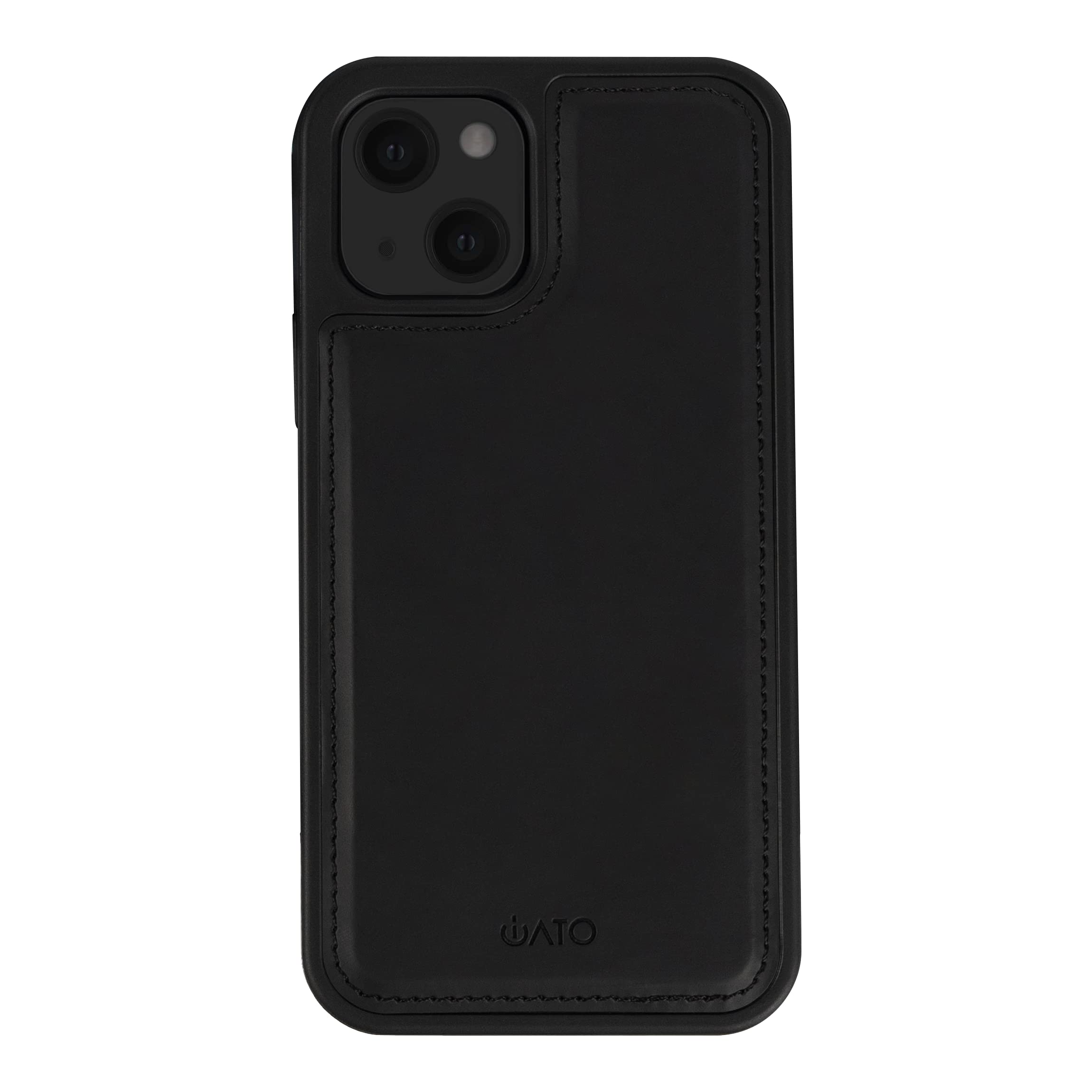 iATOLeather Case for iPhone 13. Black PU Leather Protective Cover. Beautiful & Classy Faux Leather Accessory