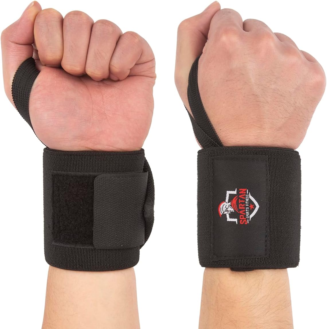 Spartan Wrist Wraps for Weightlifting 18 Inch, Heavy Duty Wrist Support with Thumb Loop, Premium Lifting Wraps for Powerlifting, Crossfit, Bench Press, Strength Training - Men & Women