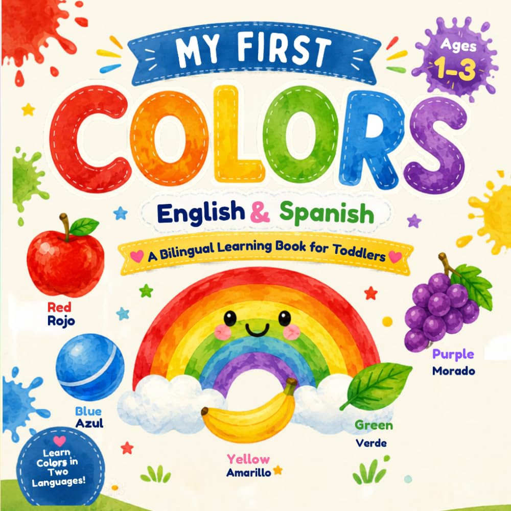 My First Colors - English & Spanish: A Bilingual Book for Toddlers Ages 1-3 (My First Words : A Calm & Simple Bilingual Series For Toddlers)