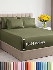 [53% off] Extra Deep King Sheet Set - 6 Piece Breathable & Cooling Sheets - Hotel Luxury Bed Sheets Set - Easy & Secure Fit - Soft, Wrinkle Free & Comfy Sheets Set - Sage Green Sheet Set with Extra Deep PocketsExtra Deep King Sheet Set - 6 Piece Breat...